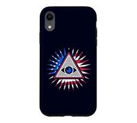 Drapeau américain All Seeing Eye - Pyramide du Nouvel Ordre Mondial avec œil Coque pour iPhone XR