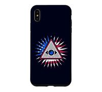 Drapeau américain All Seeing Eye - Pyramide du Nouvel Ordre Mondial avec œil Coque pour iPhone XS Max