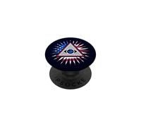 Drapeau américain All Seeing Eye - Pyramide du Nouvel Ordre Mondial avec œil PopSockets PopGrip Adhésif