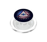 Drapeau américain All Seeing Eye - Pyramide du Nouvel Ordre Mondial avec œil PopSockets PopGrip pour MagSafe