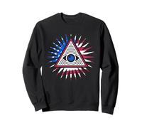 Drapeau américain All Seeing Eye - Pyramide du Nouvel Ordre Mondial avec œil Sweatshirt