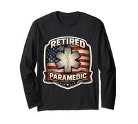 Drapeau américain ambulancier à la Retraite Patriotique USA EMT Manche Longue