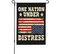 Drapeau américain « America Is In Distress » - Drapeau de jardin à l'envers - Bannière sans mât