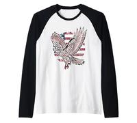 Drapeau américain américain à Queue Rouge Manche Raglan