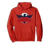 Drapeau américain américain américain pour Homme Sweat à Capuche, Unisexe pour Adultes, Rouge, S