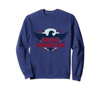 Drapeau américain américain américain pour Homme Sweatshirt, Unisexe pour Adultes, Bleu Marine, XXL