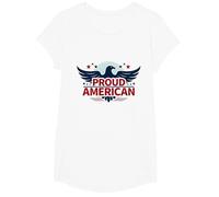 Drapeau américain américain américain pour Homme T-Shirt, Fille, Blanc, XS