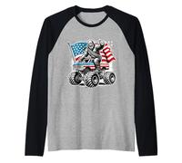Drapeau américain américain Sasquatch Bigfoot Monster Truck Manche Raglan