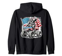 Drapeau américain américain Sasquatch Bigfoot Monster Truck Sweat à Capuche