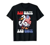 Drapeau américain amusant rouge blanc et oie du 4 juillet avec oiseau patriotique T-Shirt
