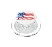 Drapeau Américain Aquarelle avec Nœud Patriote PopSockets PopGrip pour MagSafe