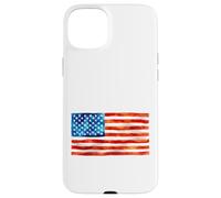 Drapeau américain Aquarelle Peinture Artistique USA Patriot Gear Coque pour iPhone 15 Plus