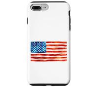 Drapeau américain Aquarelle Peinture Artistique USA Patriot Gear Coque pour iPhone 7 Plus/8 Plus