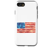 Drapeau américain Aquarelle Peinture Artistique USA Patriot Gear Coque pour iPhone SE (2020) / 7/8