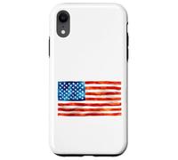 Drapeau américain Aquarelle Peinture Artistique USA Patriot Gear Coque pour iPhone XR