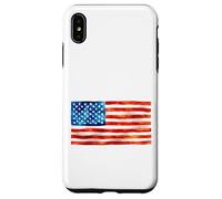 Drapeau américain Aquarelle Peinture Artistique USA Patriot Gear Coque pour iPhone XS Max