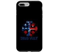 Drapeau américain avec croix de chevalier templier catholique Coque pour iPhone 7 Plus/8 Plus