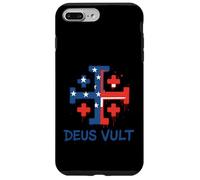 Drapeau américain avec croix de chevalier templier catholique Coque pour iPhone 7 Plus/8 Plus