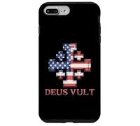 Drapeau américain avec croix de chevalier templier catholique Coque pour iPhone 7 Plus/8 Plus