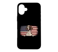Drapeau américain avec pointeur Anglais Patriotique - Chien Papa Chasse Chien Coque pour iPhone 16 Plus