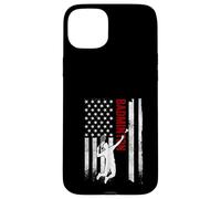Drapeau américain Badminton Vieilli Joueur Patriotique USA Coque pour iPhone 15 Plus