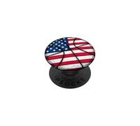 Drapeau Américain Basketball Patriotique Sport PopSockets PopGrip Adhésif