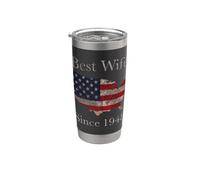 Drapeau américain « Best Wife Since 1948 » Gobelet isotherme en acier inoxydable double paroi