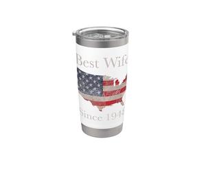 Drapeau américain « Best Wife Since 1948 » Gobelet isotherme en acier inoxydable double paroi