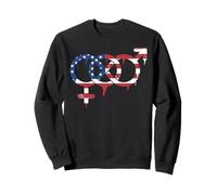 Drapeau américain Bi Pride Bisexuel USA Drip Graffiti Patriotisme Sweatshirt