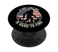Drapeau américain Bigfoot A Guy Like Me is Hard to Fin PopSockets PopGrip Adhésif