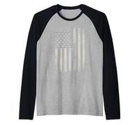 Drapeau américain Blanc Vieilli Vintage Manche Raglan