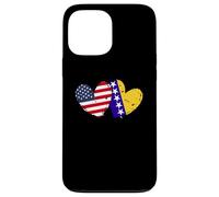 Drapeau américain Bosnie-Herzégovine en Forme de cœur Coque pour iPhone 13 Pro Max