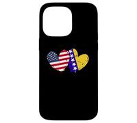 Drapeau américain Bosnie-Herzégovine en Forme de cœur Coque pour iPhone 14 Pro Max