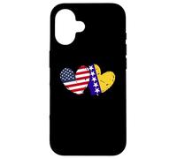 Drapeau américain Bosnie-Herzégovine en Forme de cœur Coque pour iPhone 16