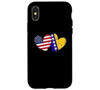 Drapeau américain Bosnie-Herzégovine en Forme de cœur Coque pour iPhone X/XS
