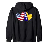 Drapeau américain Bosnie-Herzégovine en Forme de cœur Sweat à Capuche