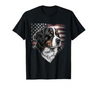 Drapeau Américain Bouvier Bernois Portrait T-Shirt
