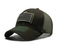 Drapeau Américain Camouflage Autocollant Brodé Casquette De Baseball Net Chapeau Hommes Casquette Velcro En Plein Air-Réglable-Vert Militaire