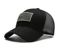 Drapeau Américain Camouflage Autocollant Brodé Casquette De Baseball Net Chapeau Hommes Casquette Velcro En Plein Air-Réglable-Noir