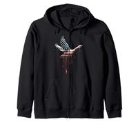 Drapeau Américain Canard Goose Duck USA Drip Graffiti Lover Patriotism Sweat à Capuche
