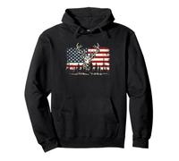 Drapeau américain cerf - Buck Hunting Lover Big Game Hunter Sweat à Capuche