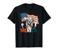 Drapeau américain Chinois à crête Merica du 4 Juillet pour Les Amoureux des Chiens T-Shirt
