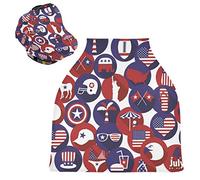 Drapeau Américain Choses Housse de Canopée pour Poussette,Siège de Voiture pour Bébé Dais Siège Auto Couverture D'Allaitement Pare-Soleil Respirant Extensible pour Bébé