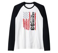 Drapeau Américain e 1999 e 2099 Seniors Manche Raglan