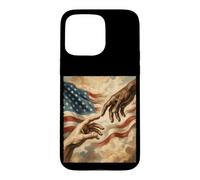 Drapeau Américain Création de Main Adam Noir Histoire Patriotisme Coque pour iPhone 15 Pro Max
