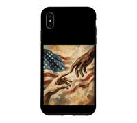 Drapeau Américain Création de Main Adam Noir Histoire Patriotisme Coque pour iPhone XS Max