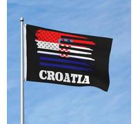 Drapeau américain Croatie Drapeaux de jardin croates Printemps Été Automne Hiver Décoration intérieure Bannière double face Bannières extérieures amusantes légères 3x5 pieds