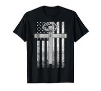 Drapeau américain croix chrétienne et couronne T-Shirt