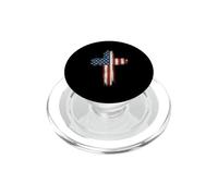 Drapeau américain Croix Foi chrétienne Jésus Religieux Dieu PopSockets PopGrip pour MagSafe