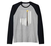 Drapeau américain de Billard - 8 balles - Joueur de Billard Manche Raglan